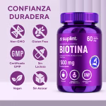 Biotina, 60 cápsulas de 500 mg – biotina