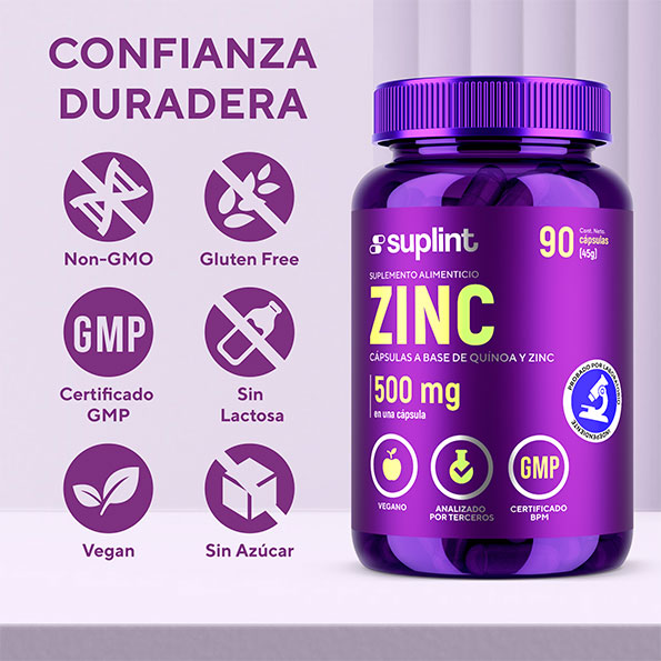 Zinc, 90 cápsulas de 500 mg - zinc Zinc, 90 cápsulas de 500 mg - zinc