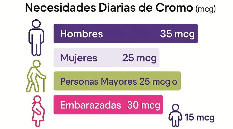 Deficiencia de cromo en el cuerpo - chromium needs es