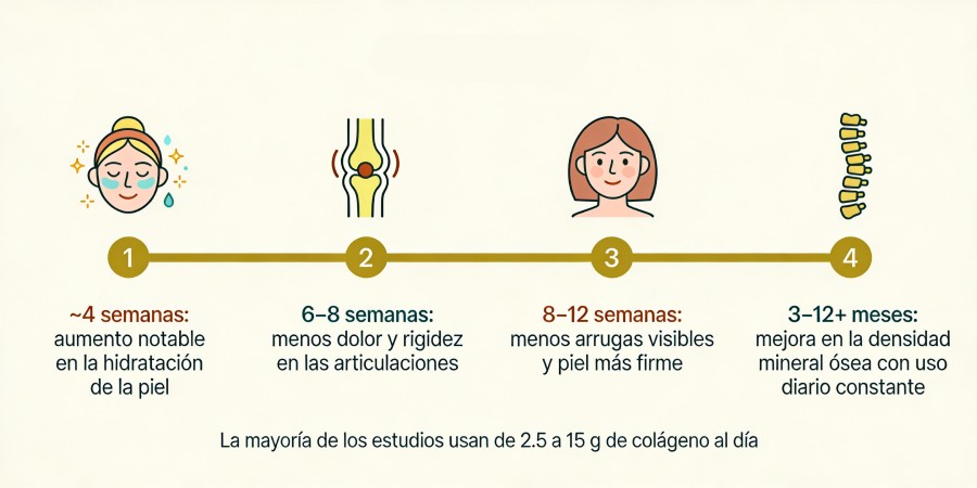 Los beneficios más importantes de tomar suplementos de colágeno - mx collagen timeline